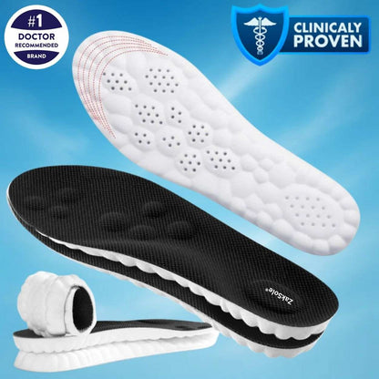 Black and white shoe insoles with