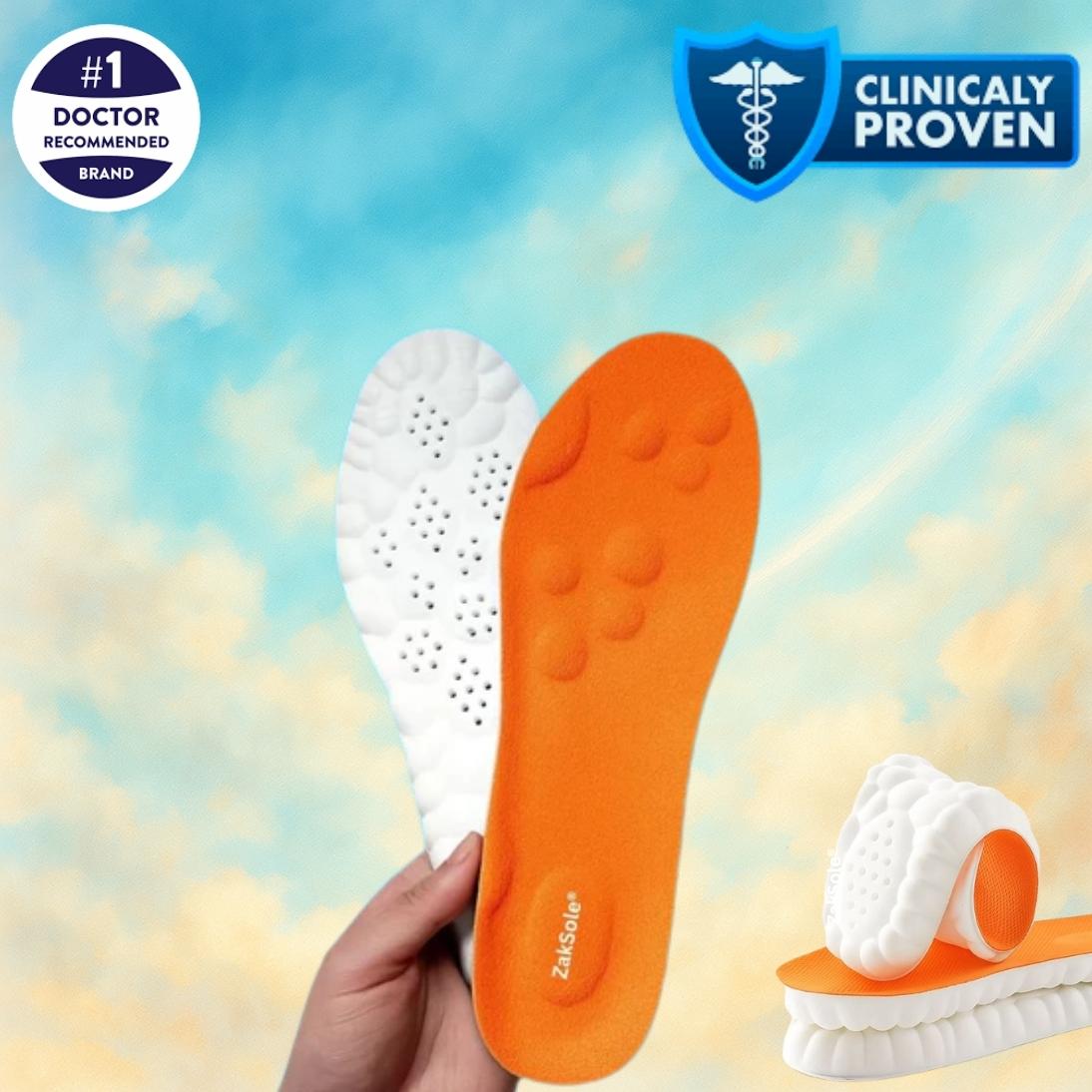 Orange and white shoe insoles